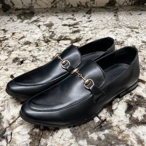 Leather horsebit loafers